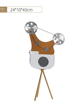 水晶留声机摆件立式高脚放映机摆件样板间家N居酒店桌面软装工艺