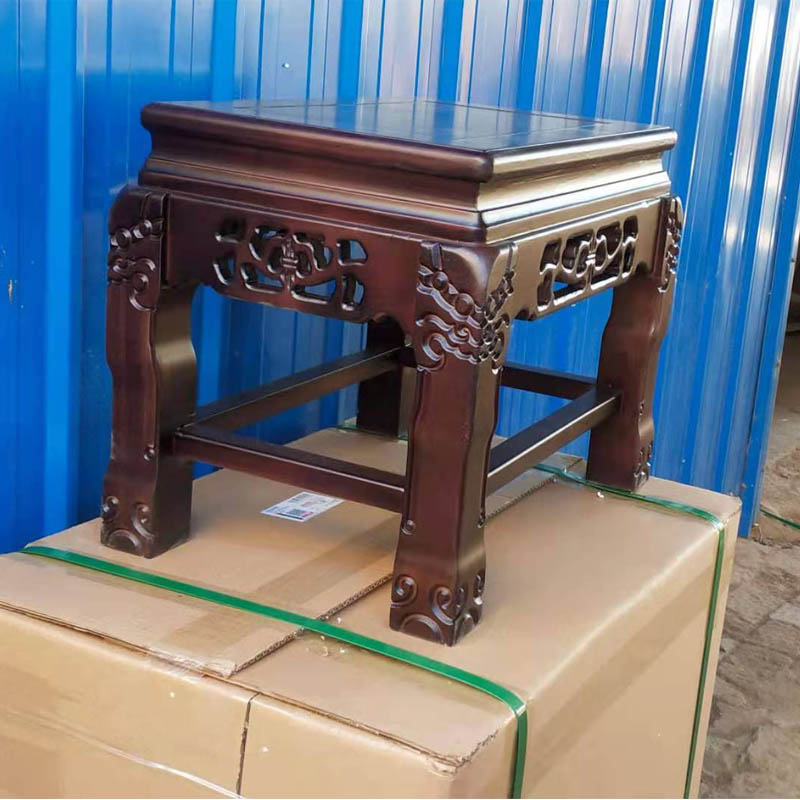 实木鱼缸架底座奇石桌p摆台多层盆景花架中式长桌榆木花盆置物茶