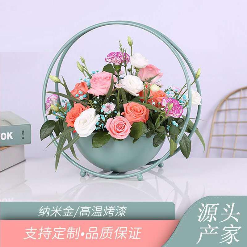 北欧铁艺花架花店展示架创意铁艺花架子装饰摆件室内花架家具摆件