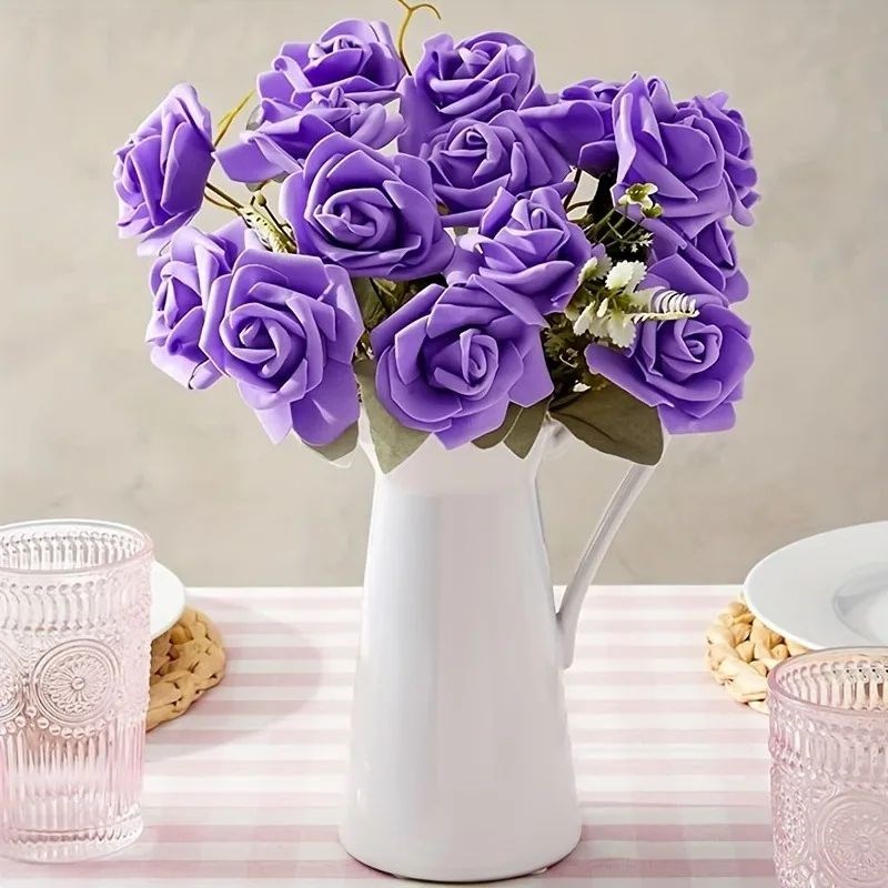 10/20Pcs Artificial Bulk Rose Flowers PE Fake Flower for Hom