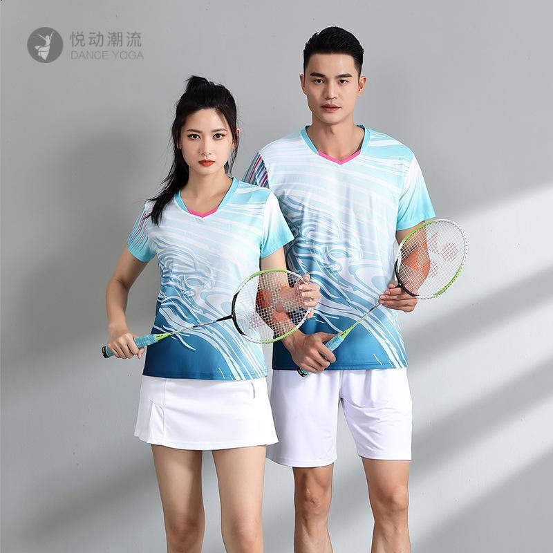 2023羽毛球服夏季新品快干透气团体比赛服短袖乒乓球运动训练服装
