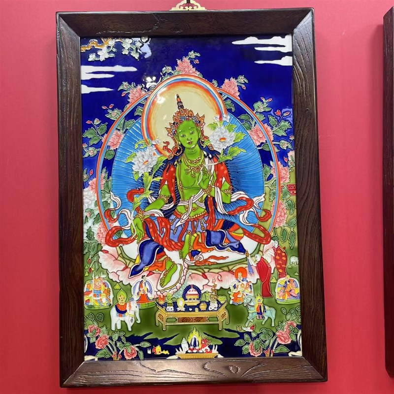 40*60墙挂新中式复古玄关客厅卧室墙壁陶瓷装饰画