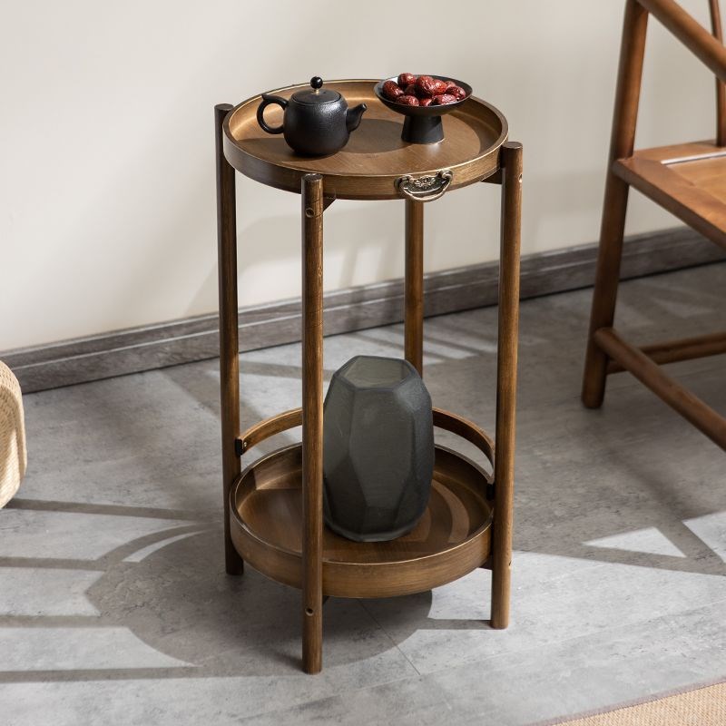 牌室茶水架麻将桌茶几茶桌小型家用边几茶楼棋牌室移动角几圆形小