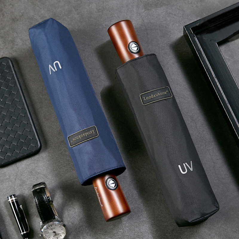 德国复古木柄全自动折叠雨伞男士大号加固加厚结实抗风晴雨两用伞