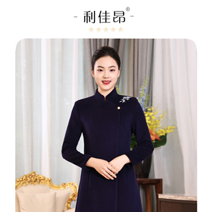 利佳昂酒店职业装毛呢大衣女银行大堂经理售楼部接待工作服秋冬装
