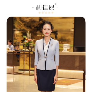 利佳昂酒店工作服长袖女接待会议领班珠宝店收银秋季时尚职业套装