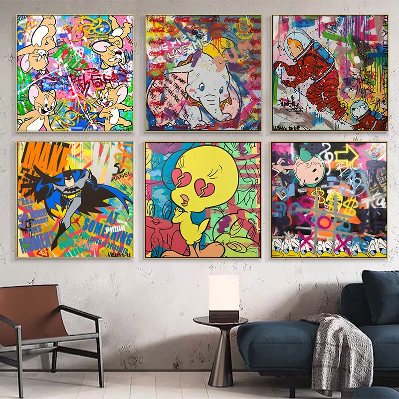 潮流装饰画潮玩游乐场猫和老鼠卡通涂鸦挂画王加诺版画CHAOHO壁画