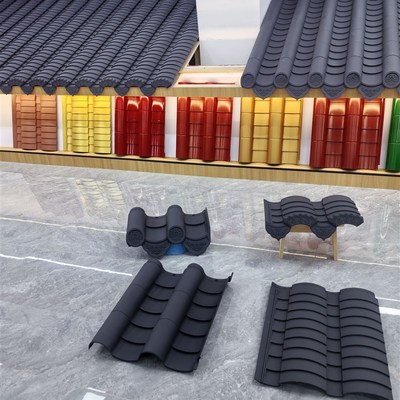 模压瓦高分子仿古一体瓦树脂瓦屋顶琉璃瓦别墅装饰玻璃瓦片围墙瓦