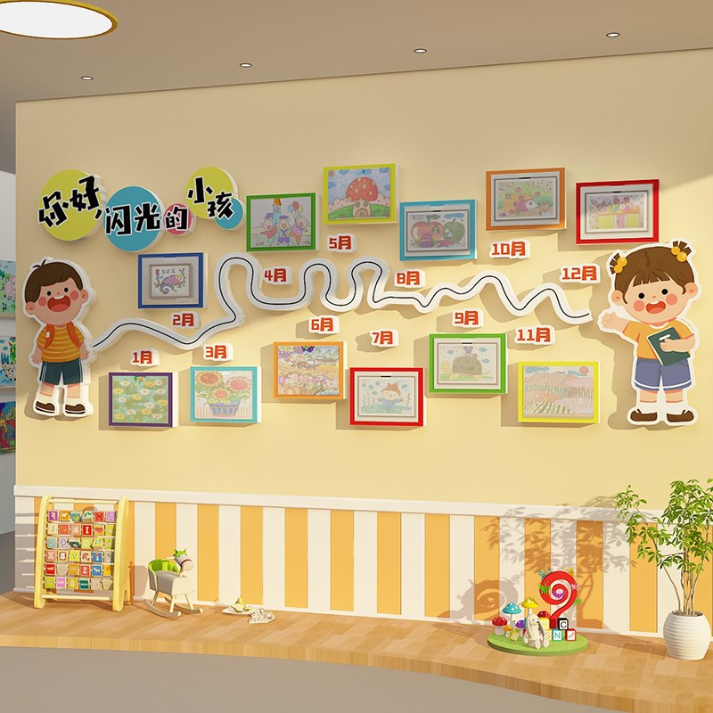 美术教室布置装饰画室墙贴面照片作品展示艺术培训机构幼儿园环创图片