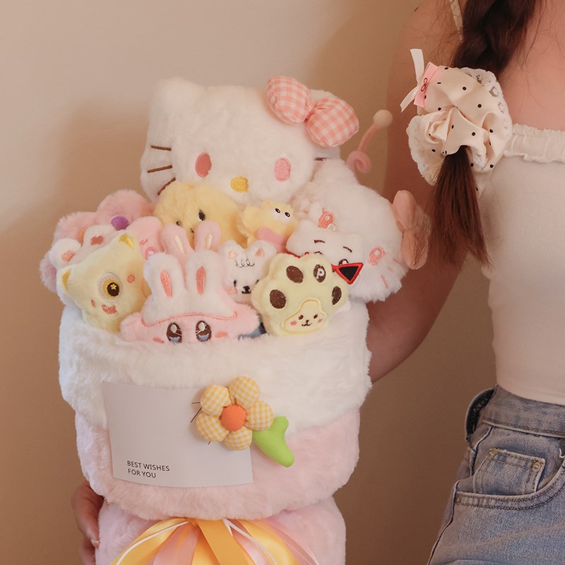 hellokitty玩偶花束哈喽kt公仔生日送女友女孩闺蜜小朋友礼物毕业