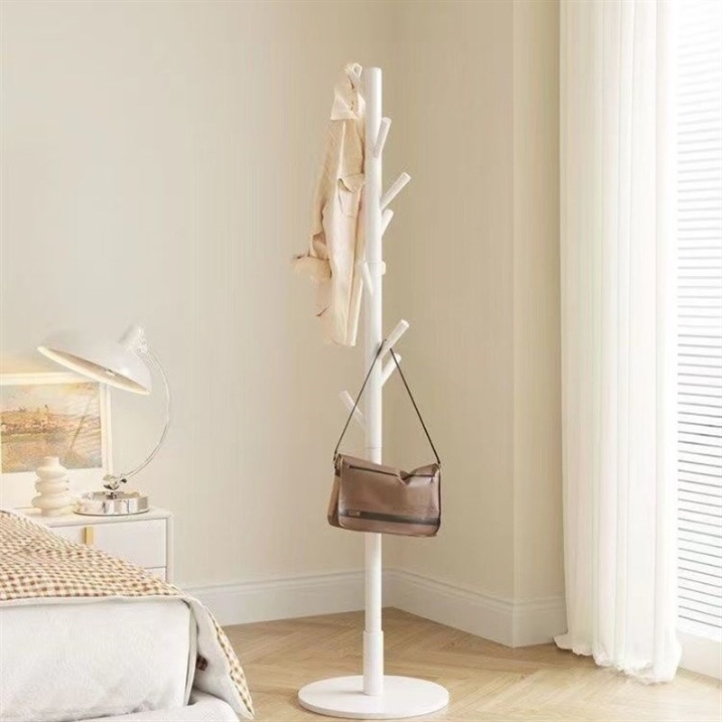实木衣架卧室落地式家庭房w间衣架简易衣架山毛榉木衣架袋杆架