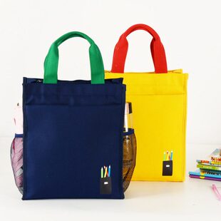 加厚帆布手提袋A4书袋中小学生拎书袋复习补课包资料办公文件袋