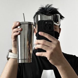 Objects系列巴黎水杯304不锈钢保温杯吸管杯水壶大容量男 现货