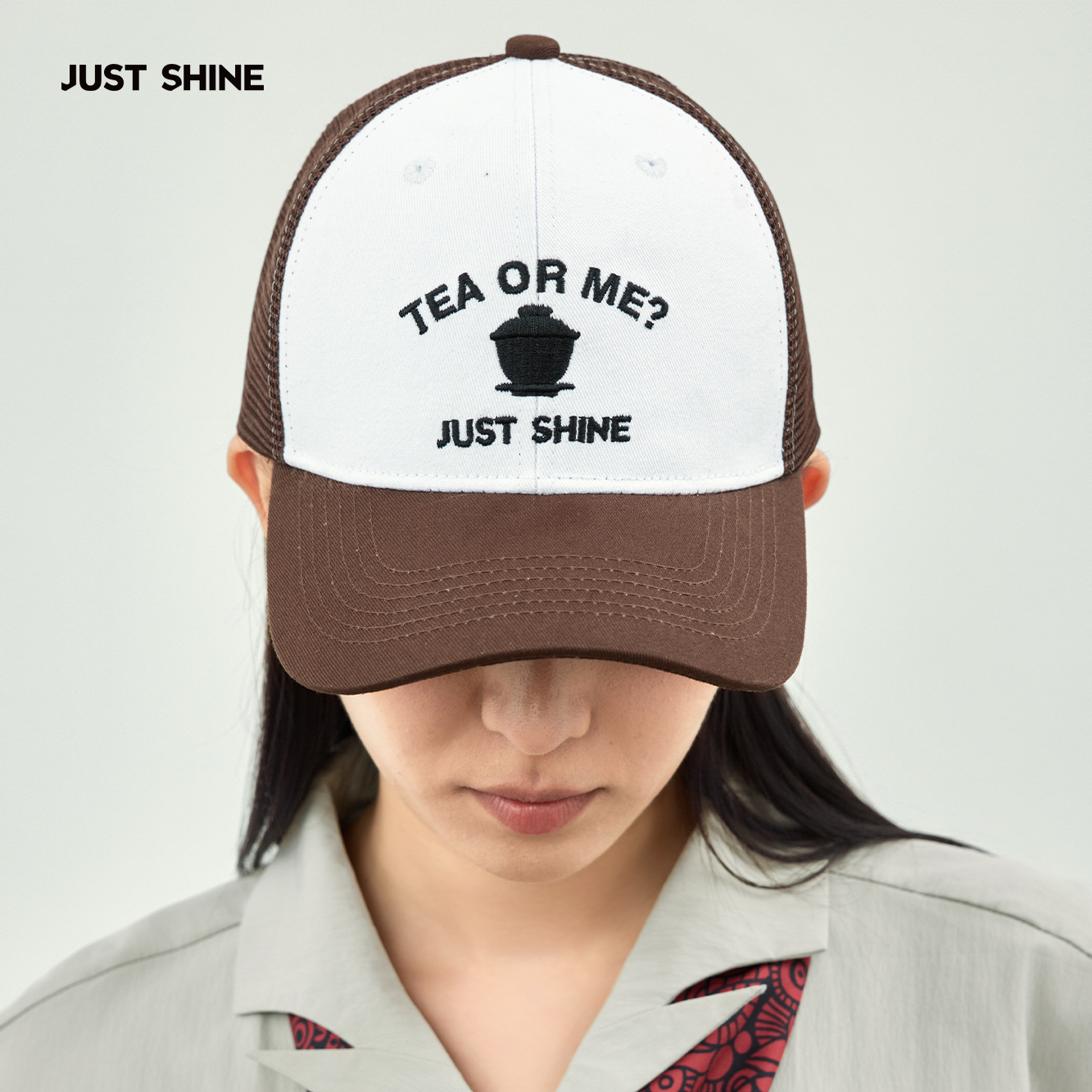 JUSTSHINE复古撞色刺绣棒球帽