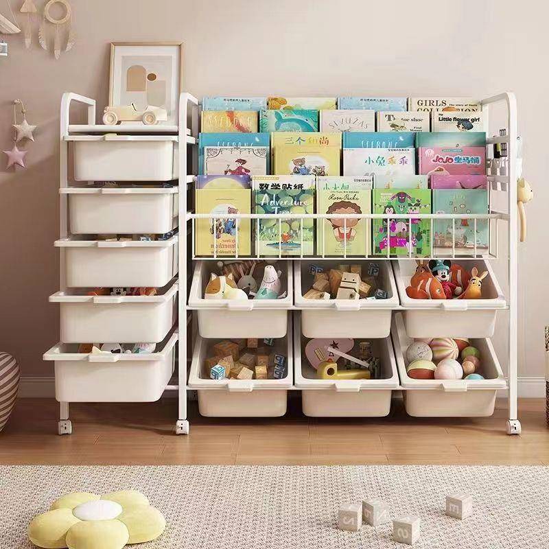 移动书架家用绘本架儿童阅读宝宝书柜多层玩具落地收纳简易置物架