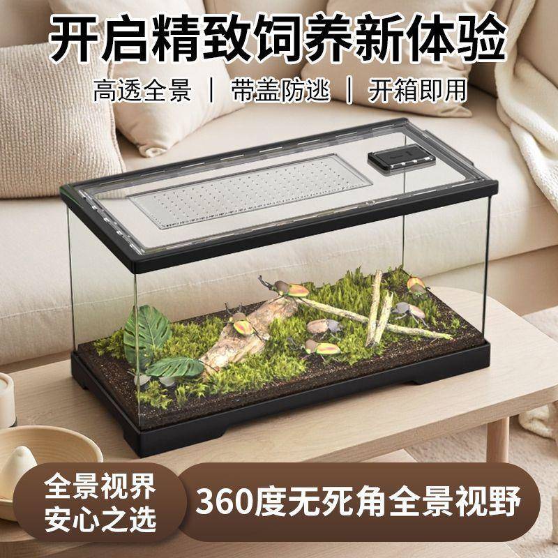 爬宠饲养箱角蛙蜘蛛蜥蜴守宫饲养箱爬虫饲养箱乌龟缸造景生态缸