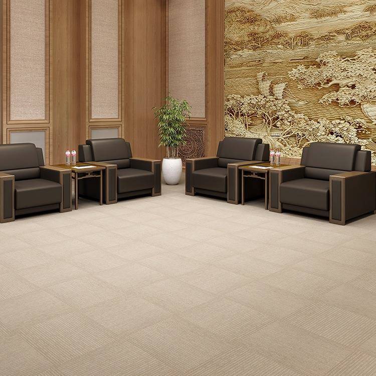 办公沙发实木单人黑色贵宾会客接待区商务洽谈会议室沙发茶几组合