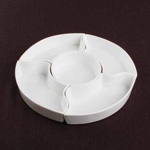 陶瓷拼盘分格蒸盘家用干果盘点心盘五格餐盘五果盘餐具组合套装