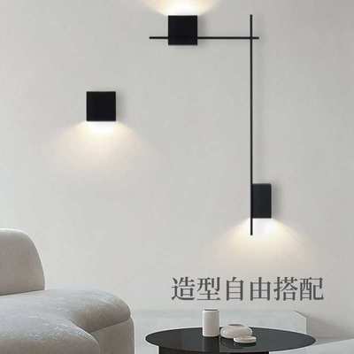 新款北欧极简设计师客厅沙发背景墙壁灯长条组合壁灯楼梯过道壁灯
