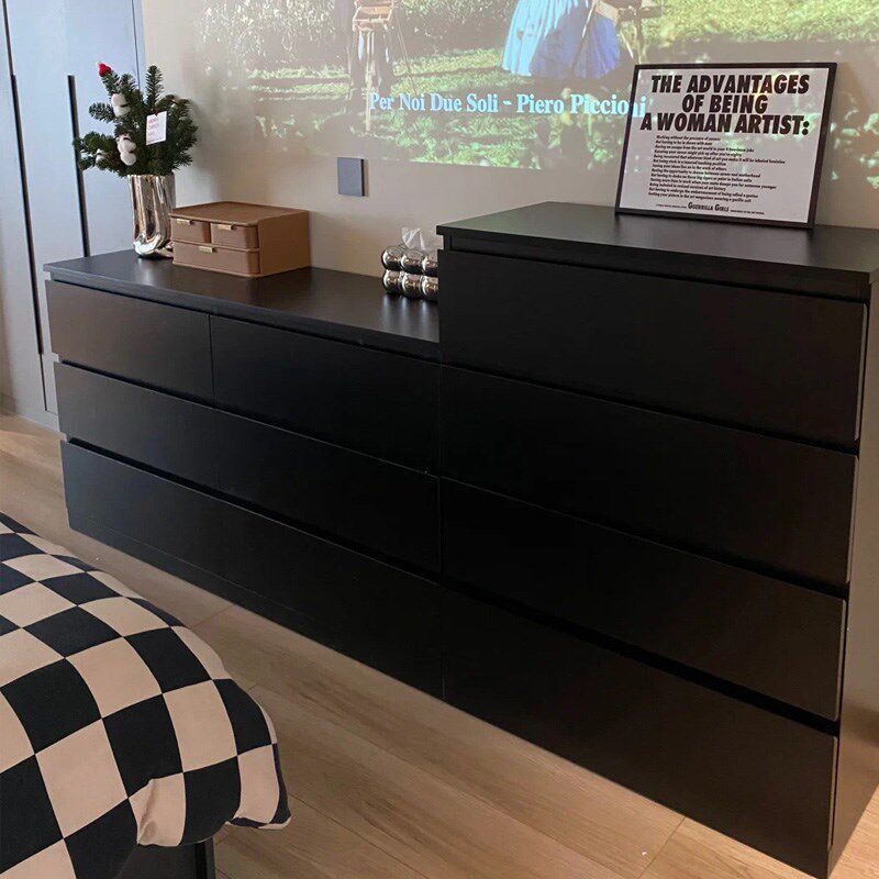 黑色斗柜卧室储物柜主卧床尾柜超薄30cm深窄款30公分35cm宽实木