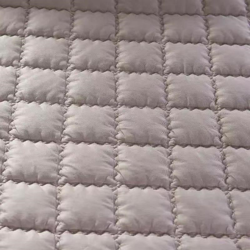 吉易天全棉素色方格床笠加厚夹棉床笠床上用品 1.5/1.8床垫保护罩