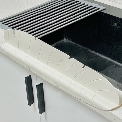 创意芭蕉叶厨房水槽挡水板台面水池防溅水挡板洗菜盆防水条挡水条