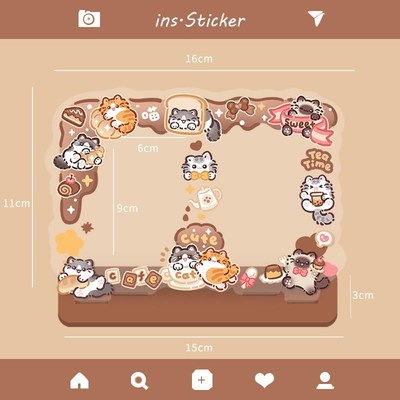 下午茶猫咪拍f立得亚克力相框3寸小卡展示架双人插卡立牌摆件可爱