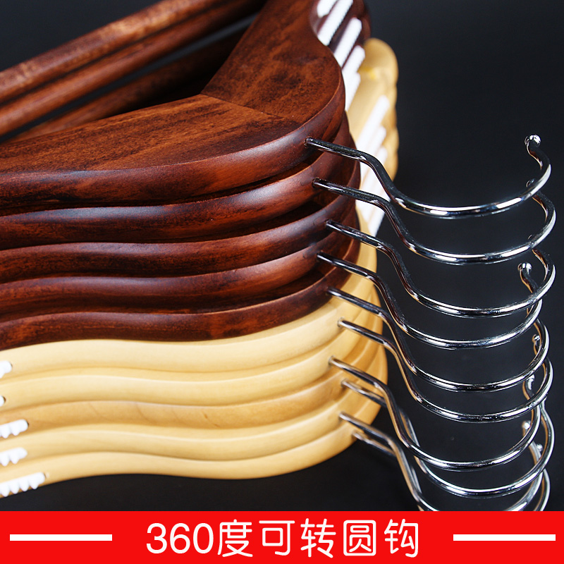 复古带杠实木衣架批撑子包邮服装店木头衣架家用定制LOG