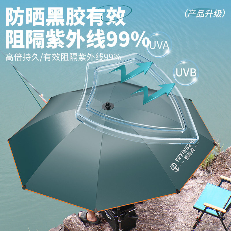 野营者轻量化钓鱼伞铝合金便携大钓伞2024新款拐杖防晒太阳遮阳伞