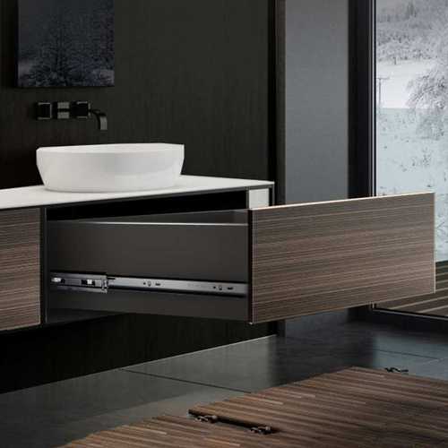 汇泰龙按弹抽屉轨道静音反弹三节滑轨免拉手按压式导轨键盘托滑道