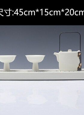 新中式茶具托盘组合摆件茶室客厅创意酒店饰品样板U房日式茶几软