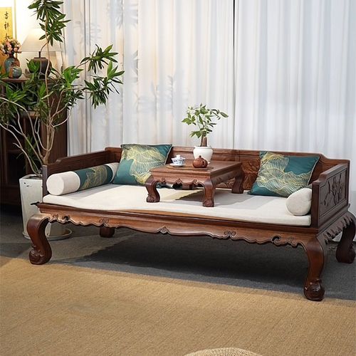 宋代美学a风罗汉床新中式全实木榫卯仿古罗汉榻小户型简约沙发两