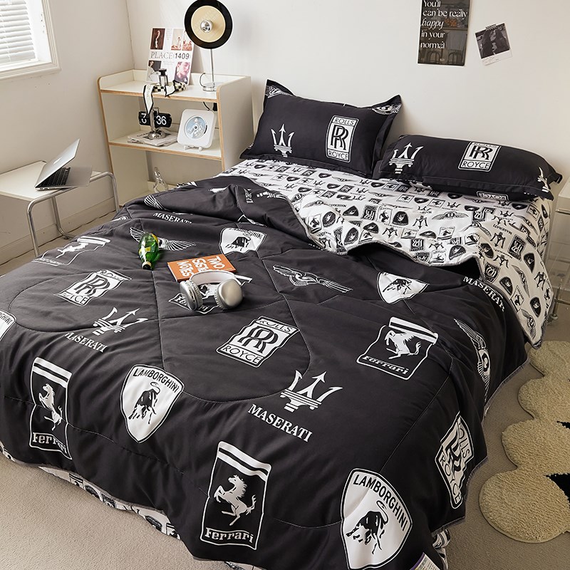 空调被夏季被子夏凉被四件套被芯爱心草莓学生宿舍三X件套毯子夏