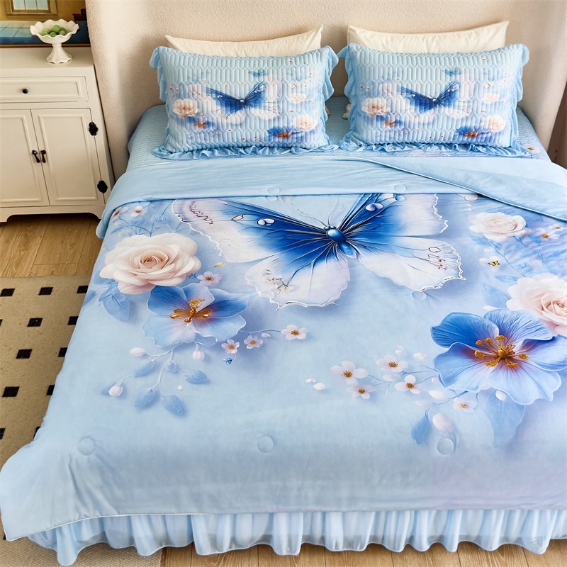 2025新款5D夏被床盖四件套被子被芯空调L被夏凉被卡通床上用品夏