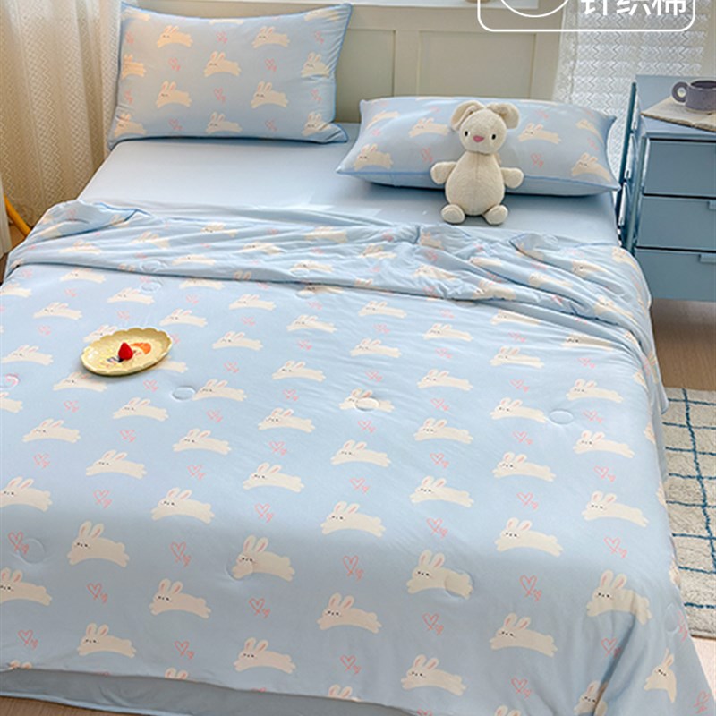 A类母婴级多巴胺小猫针织棉夏凉被夏季空调被夏天可X机水洗薄被子