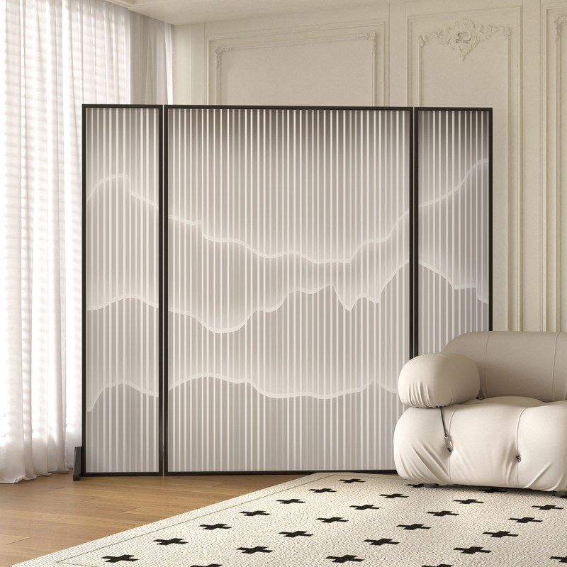 北欧屏风隔断客厅卧室遮挡现代简约D入户玄关办公室铝合金移动座