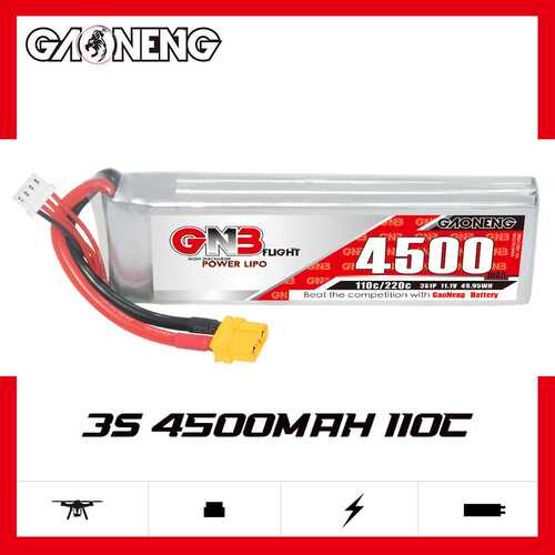 GNB高能4500mAh 3S 11.1V 110C遥控RC车模型船模坦克直升机锂电池