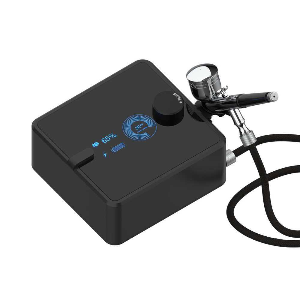 跨境数字显示自动停机模型喷漆彩绘上色喷绘迷你喷笔套装美甲气泵