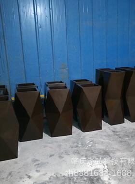 玻璃钢纯色菱形花盆组合方形花箱黑色白色花槽支持制作绿化种植