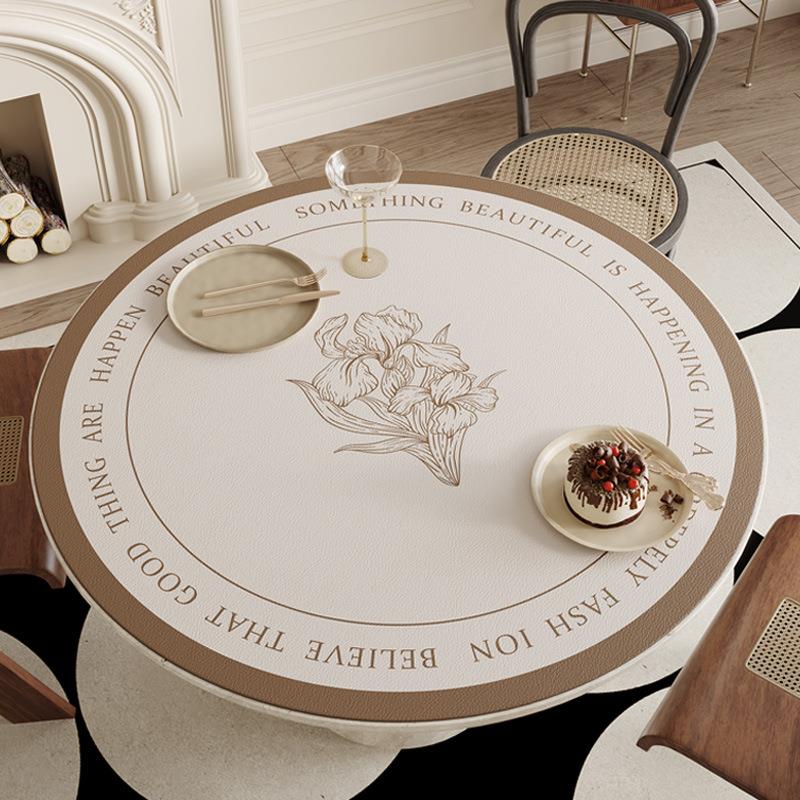 伊里斯花园轻法式免洗餐厅桌垫防水防油防烫高级感耐磨耐刮桌布