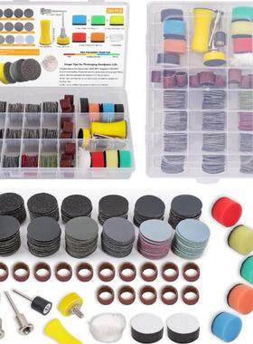 268件1英寸干湿砂磨盘用于Dremel砂钻头钩环砂纸60-10000粒度旋转