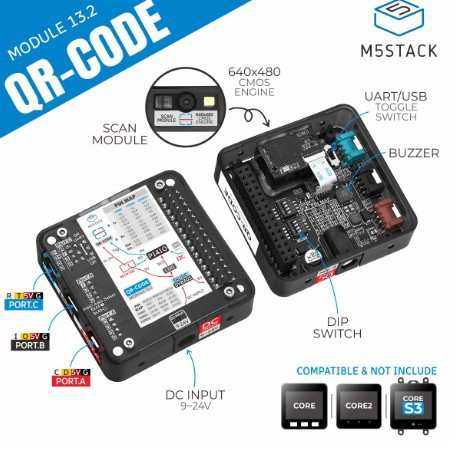 M5Stack Module13.2 QRCode一维/二维码扫描模块带蜂鸣器LED