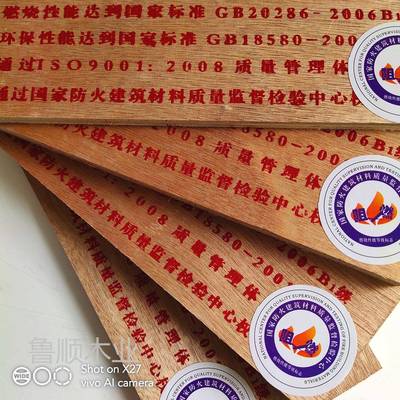 直销3~25厘B1A2级阻燃胶合板阻燃多层板低含水率桉木板