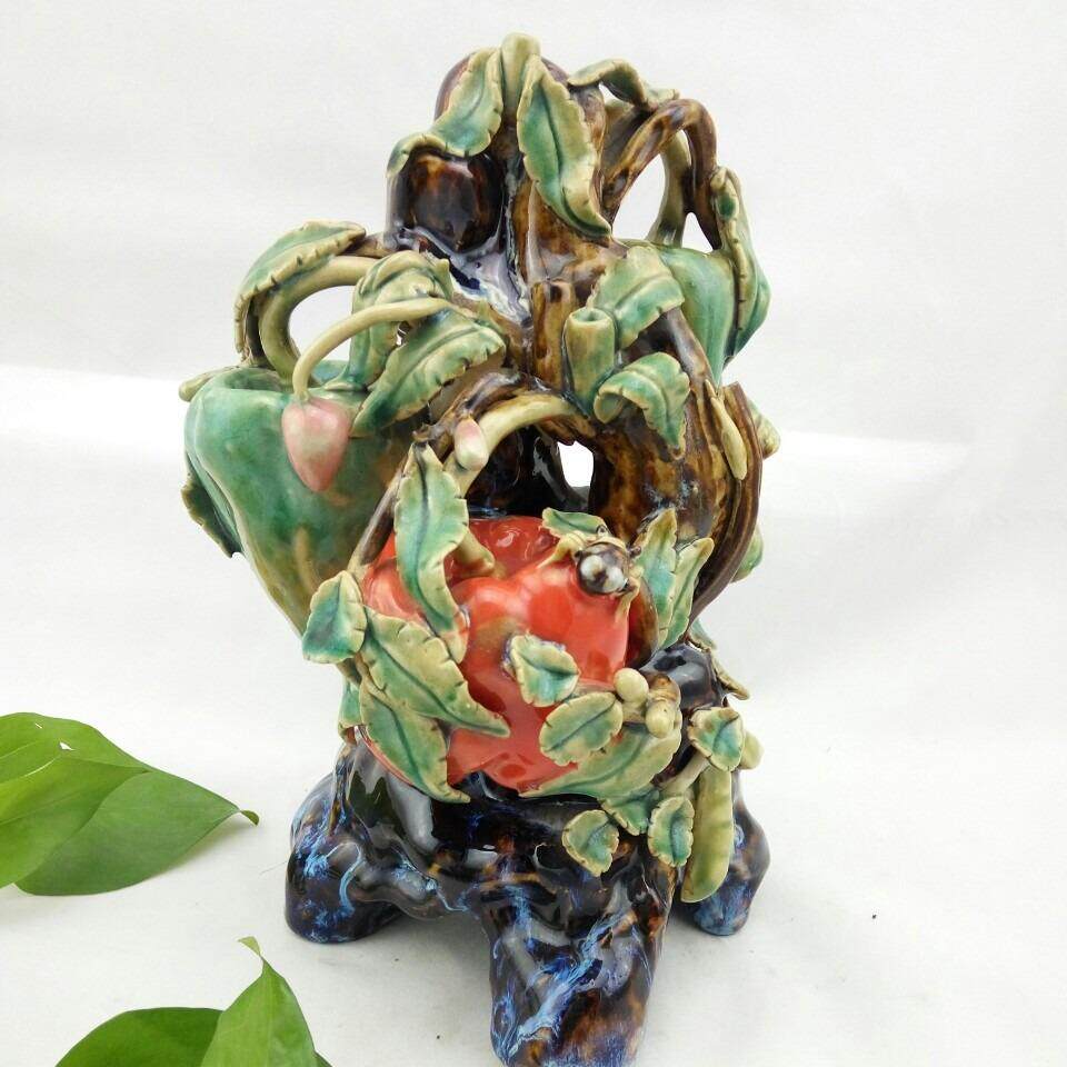 圆椒辣椒蔬果仿真摆件正宗石湾陶瓷家居摆设送礼佳品直销