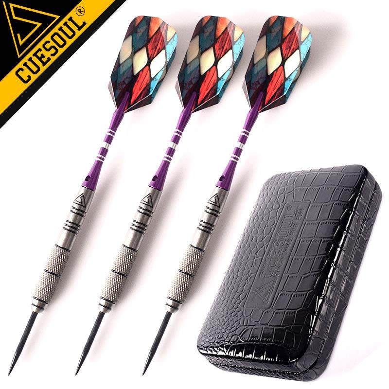 CUESOUL/Q獣24克硬式飞镖针铝制飞镖杆专业抗摔钨钢飞镖针盒套装