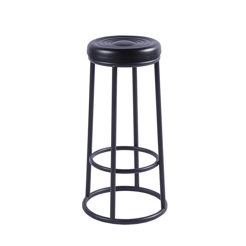 家用时尚圆凳子加厚不锈钢餐桌凳铁凳子钢筋凳精品高脚吧台凳圆凳