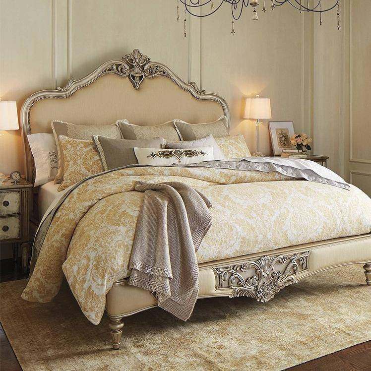 法式简欧新古典手工雕刻公主床美式实木床简欧雕花双人床