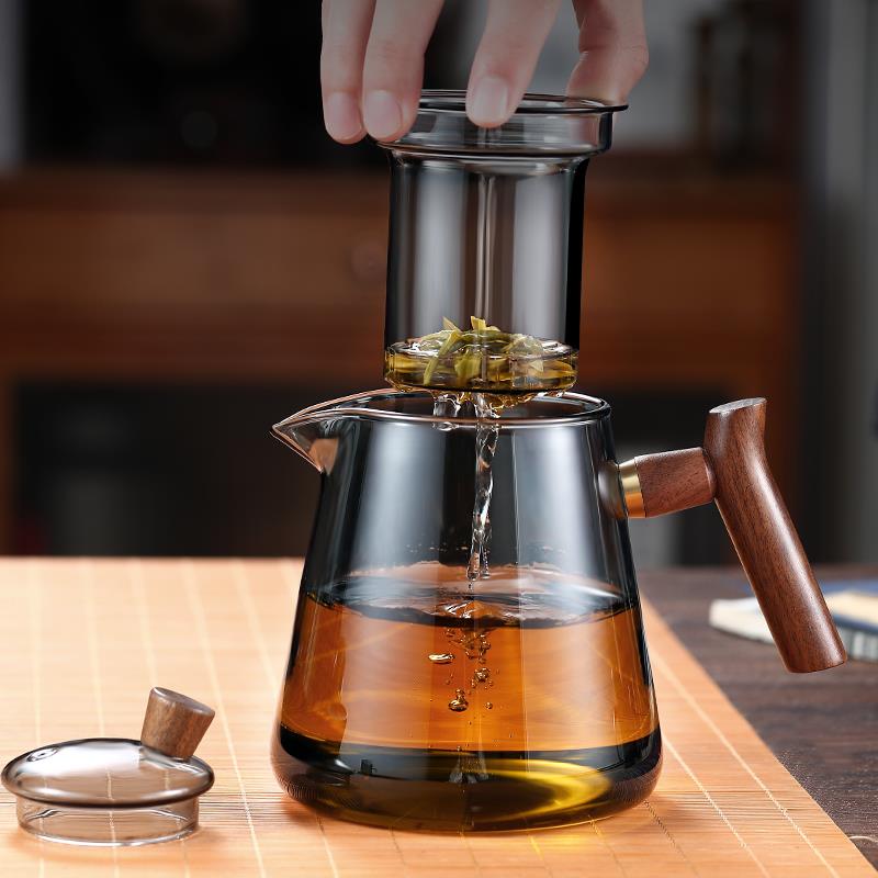 煮茶壶单壶泡茶家用玻璃茶具耐高温过滤泡茶茶壶茶水分离功夫申恒