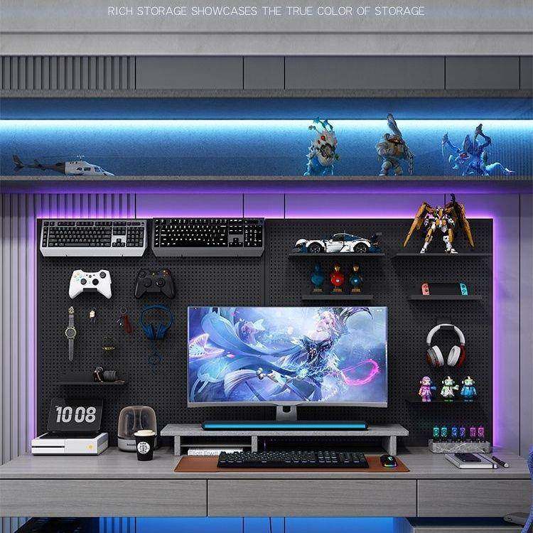 电竞洞洞板墙上置物架电脑桌书房墙面书桌展示架装饰收纳电竞房装,鲜花速递/花卉仿真/绿植园艺,其它园艺用品,淘宝优惠券,粉丝福利购,淘宝优惠卷