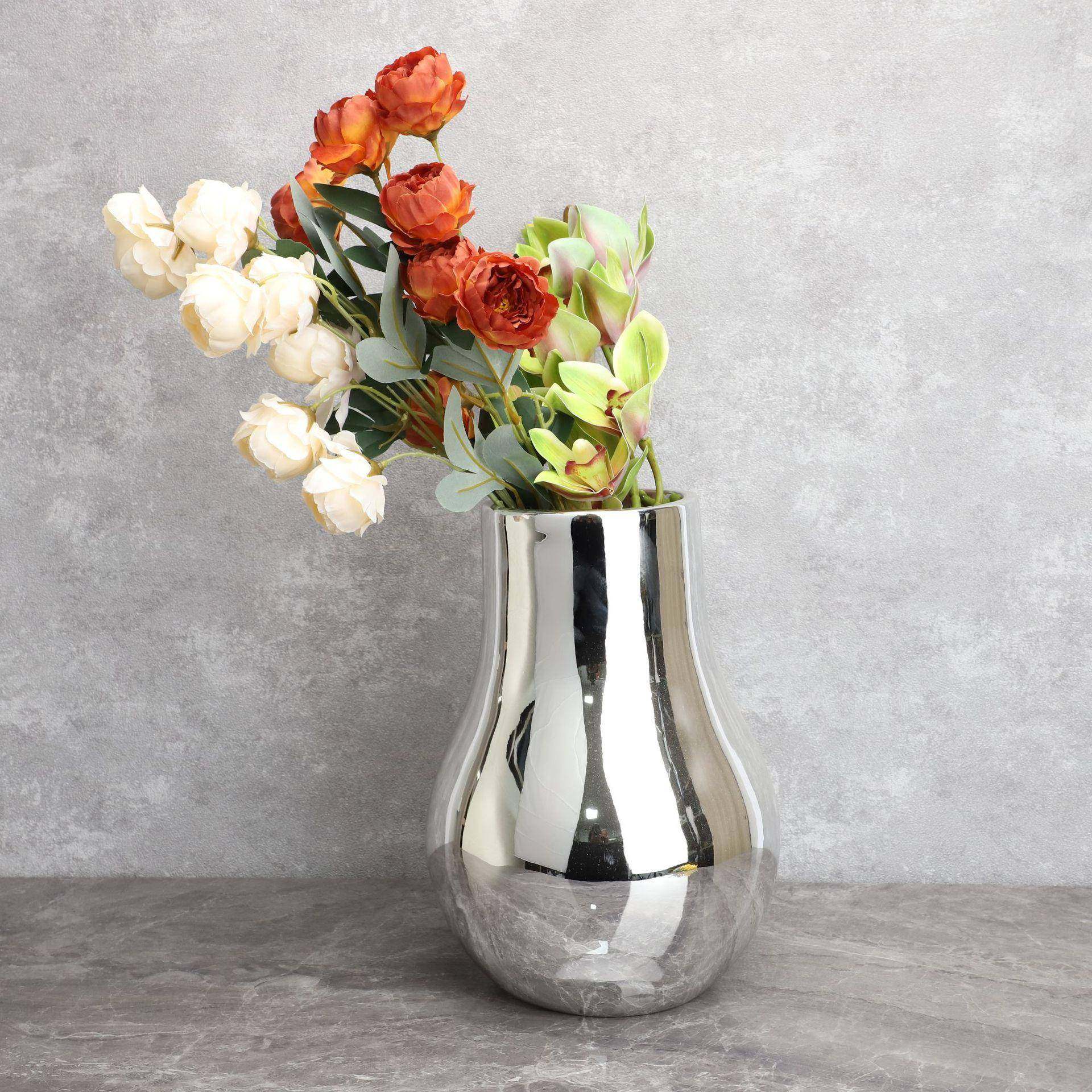 新中式玻璃灯泡花瓶花器样板房电视柜客厅卧室餐厅家居装饰摆件